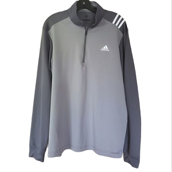 Adidas Gold Grey Men's Half Zip Sweatshirt Medium - Picture 1 of 7